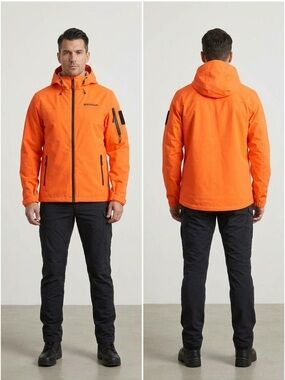 BAERskin Tactical Men’s Rain Jacket 
 in Orange Size Small EUC